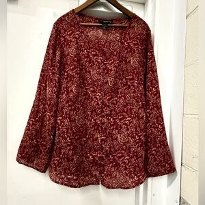 Venezia Elegant Red Floral Women's Top